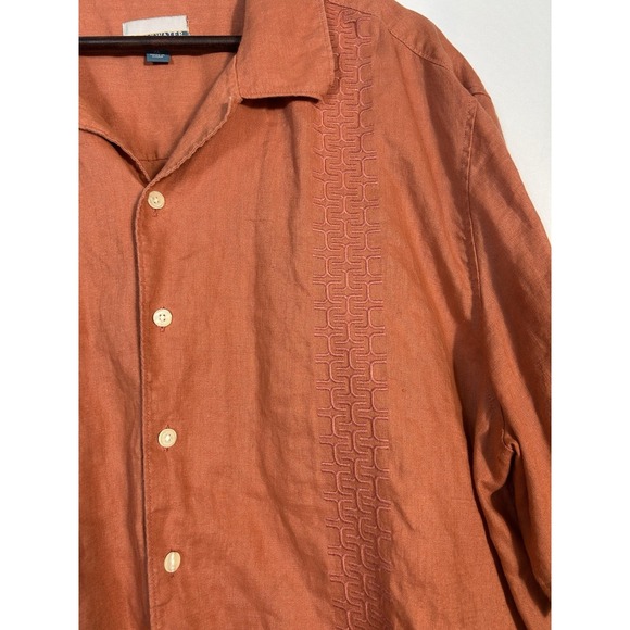 Breakwater Men's 100% Linen Button Down Shirt Size XL Beach Coastal Resort Boat - Picture 2 of 10